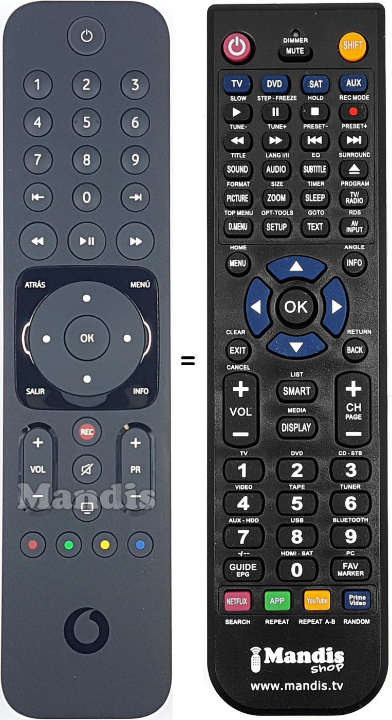 Replacement remote control 2791