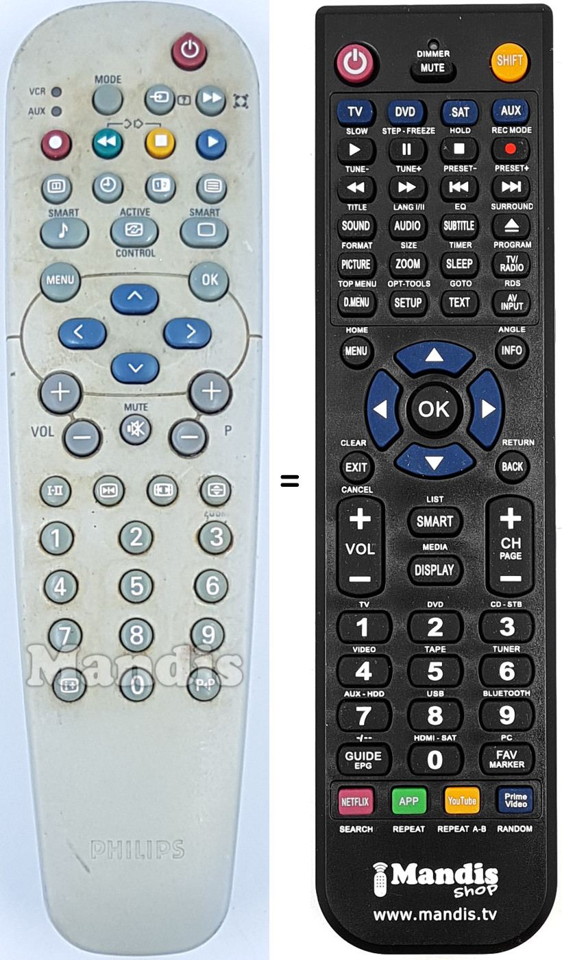 Replacement remote control Philips 312814713341