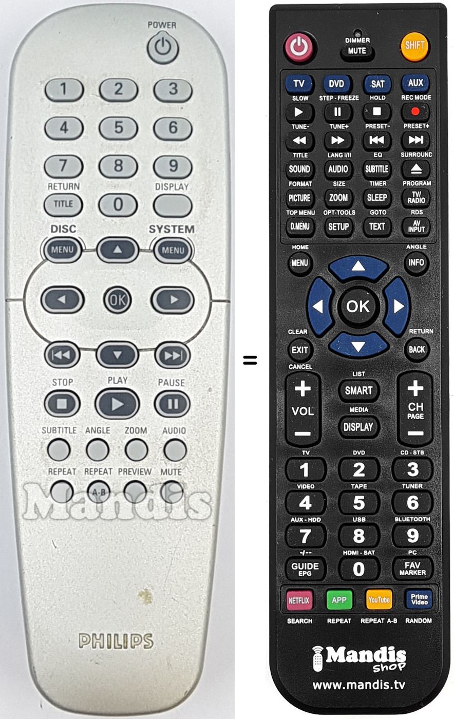 Replacement remote control RC19133011-01