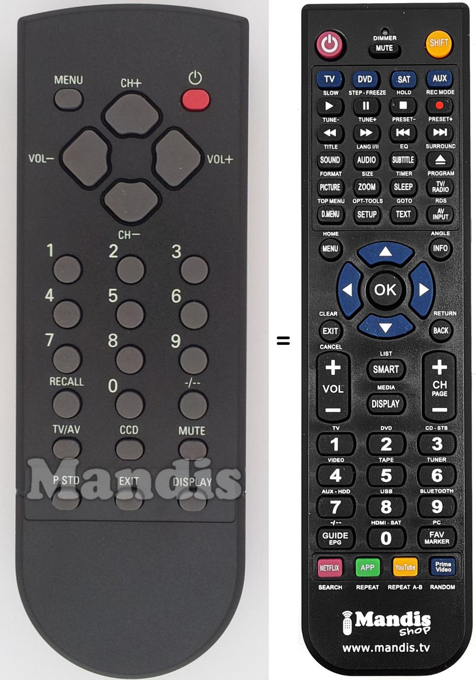 Replacement remote control Haier RC054700