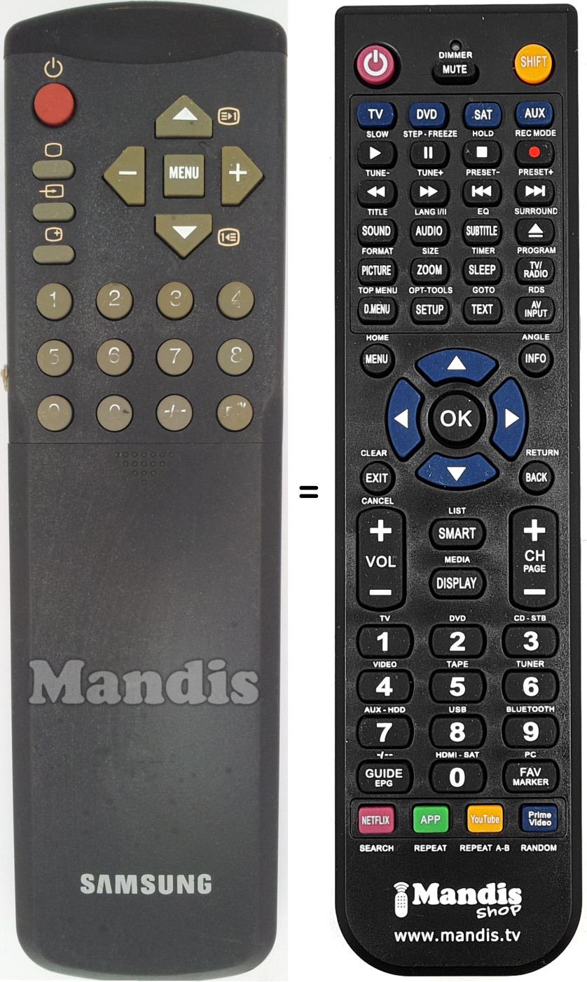 Replacement remote control Samsung 3F14-00037-041