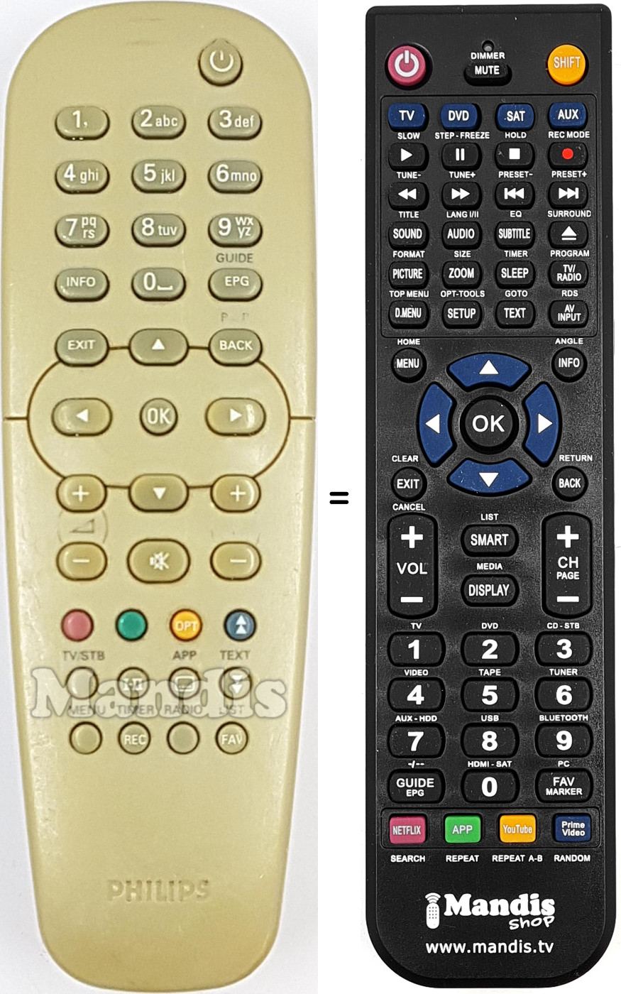 Replacement remote control Philips 482221830617