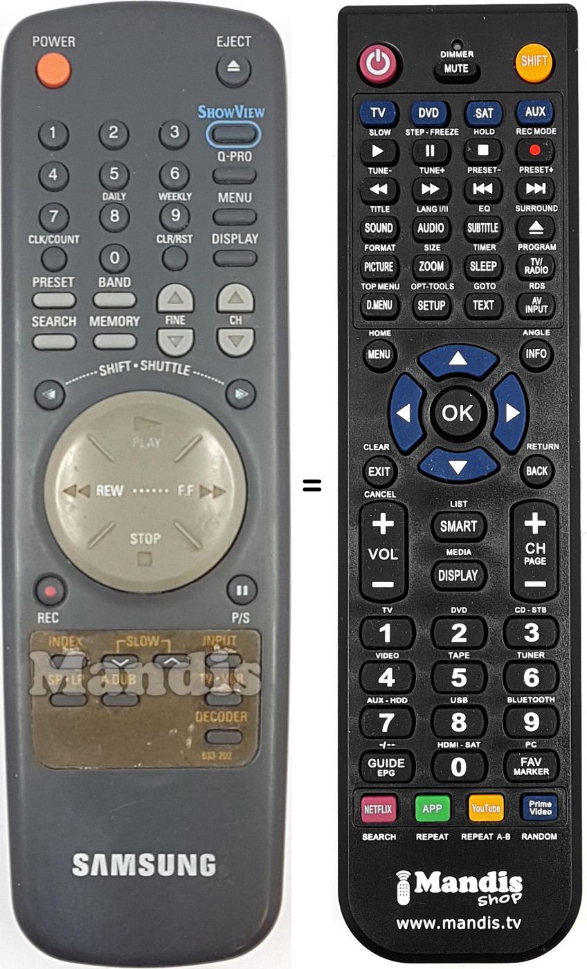Replacement remote control 633-202