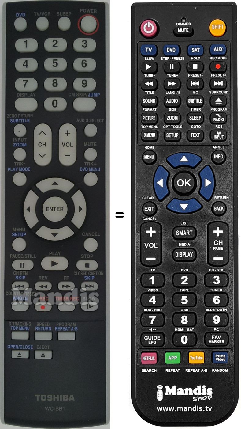 Replacement remote control WC-SB1