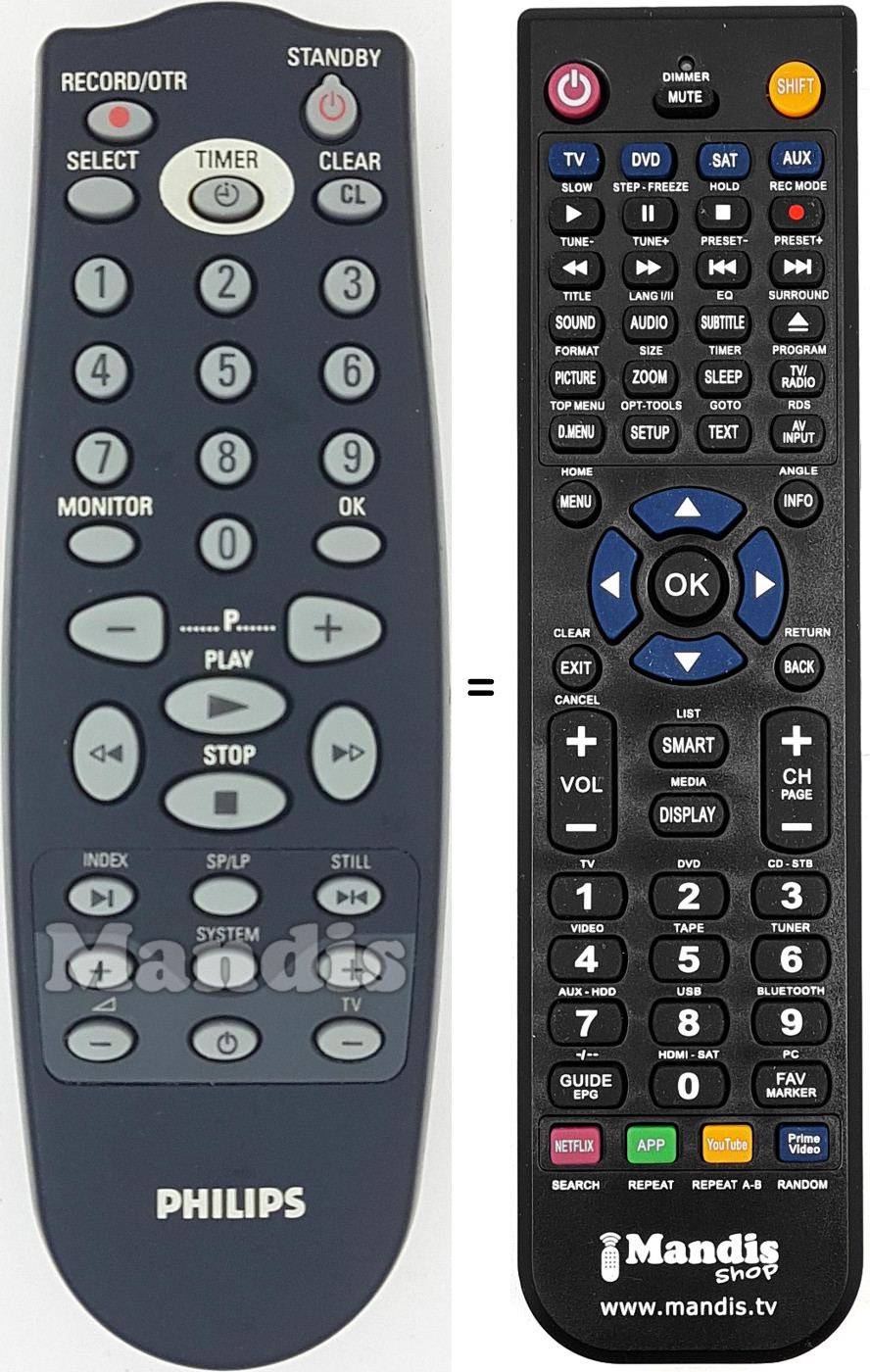 Replacement remote control RT182101