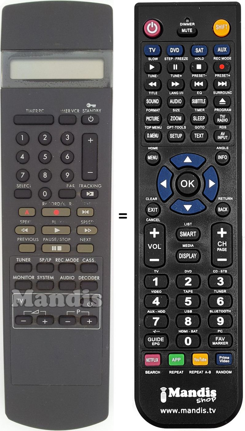 Replacement remote control RT240-214