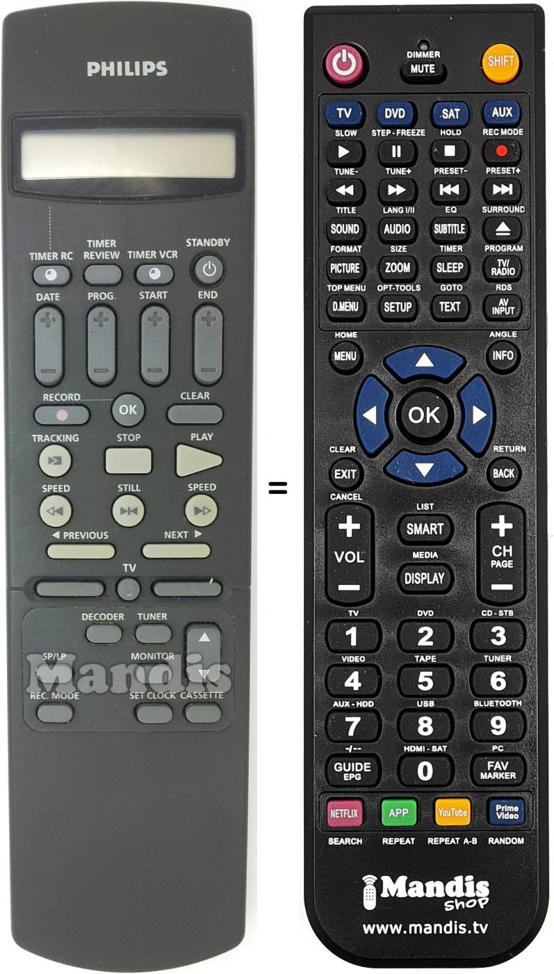 Replacement remote control RT244-114PBM