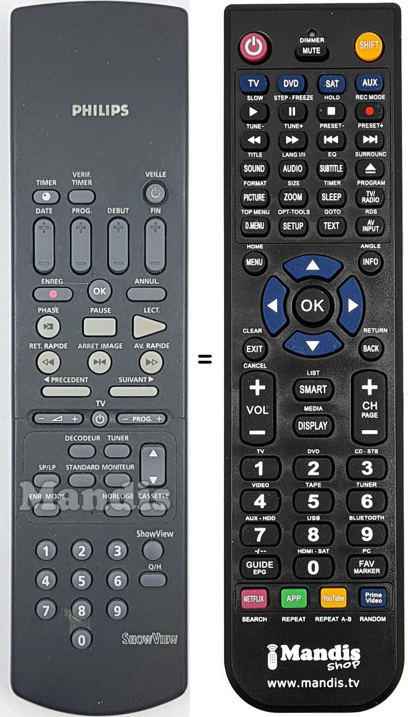 Replacement remote control RT740-144