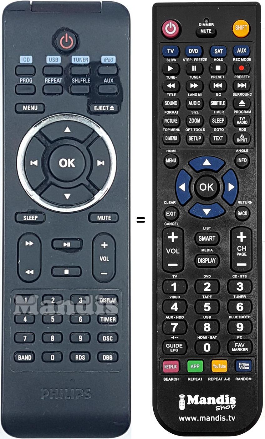 Replacement remote control Philips 996510029696