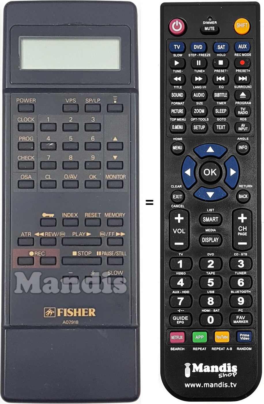 Replacement remote control A07918