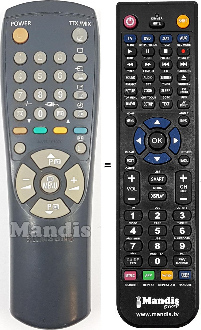 Replacement remote control AA59-10107C