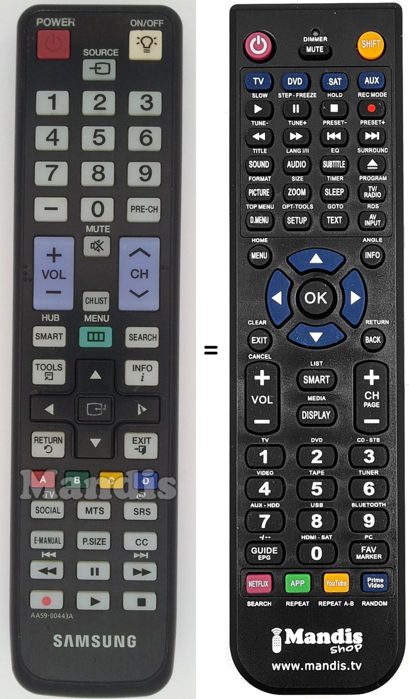 Replacement remote control AA59-00443A