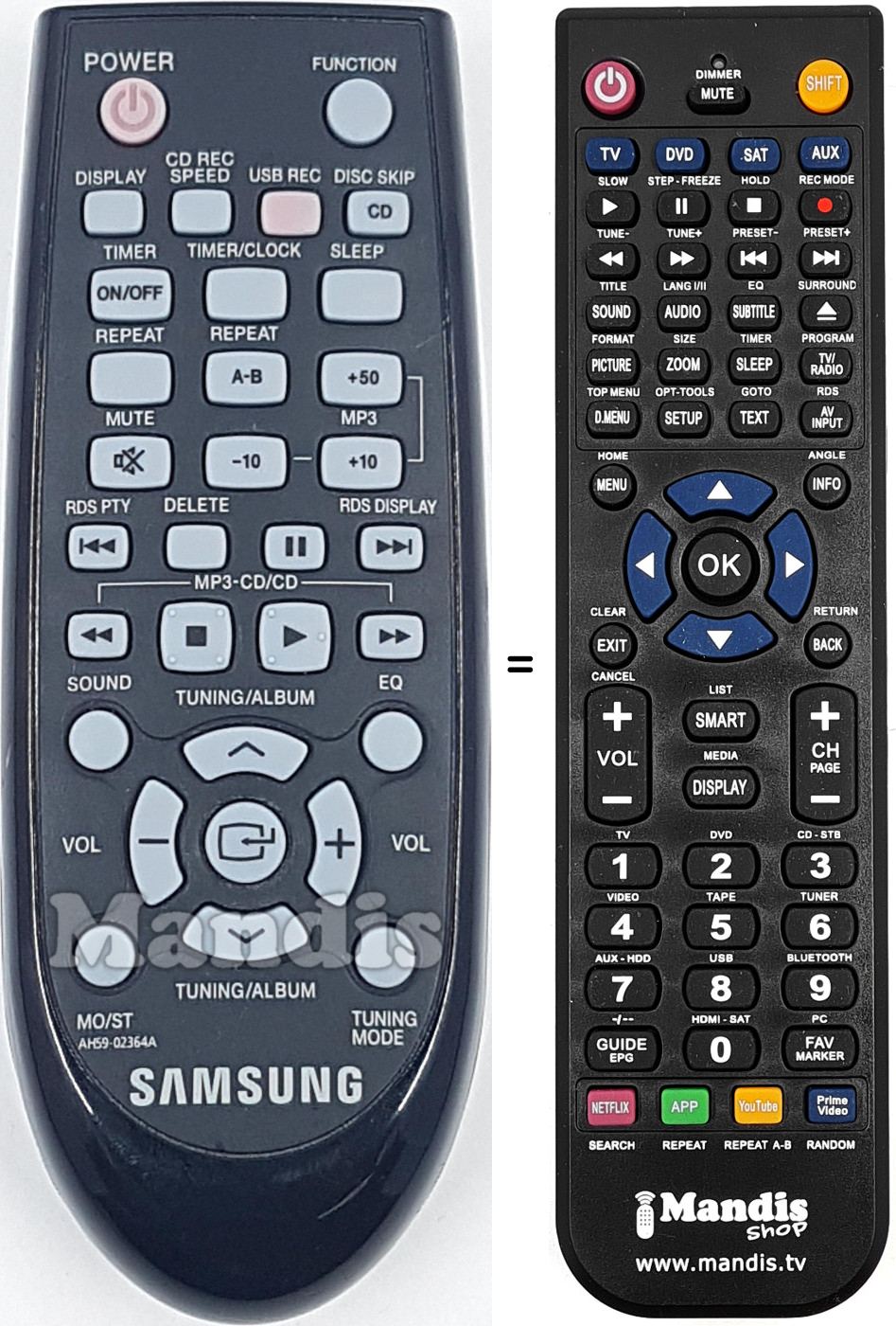 Replacement remote control AH59-02364A