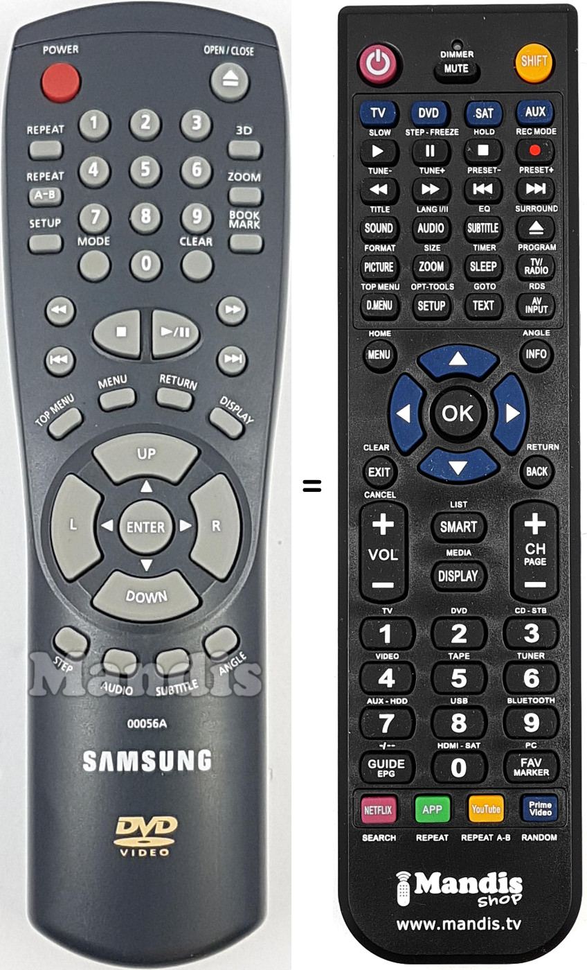 Replacement remote control Samsung 00056A