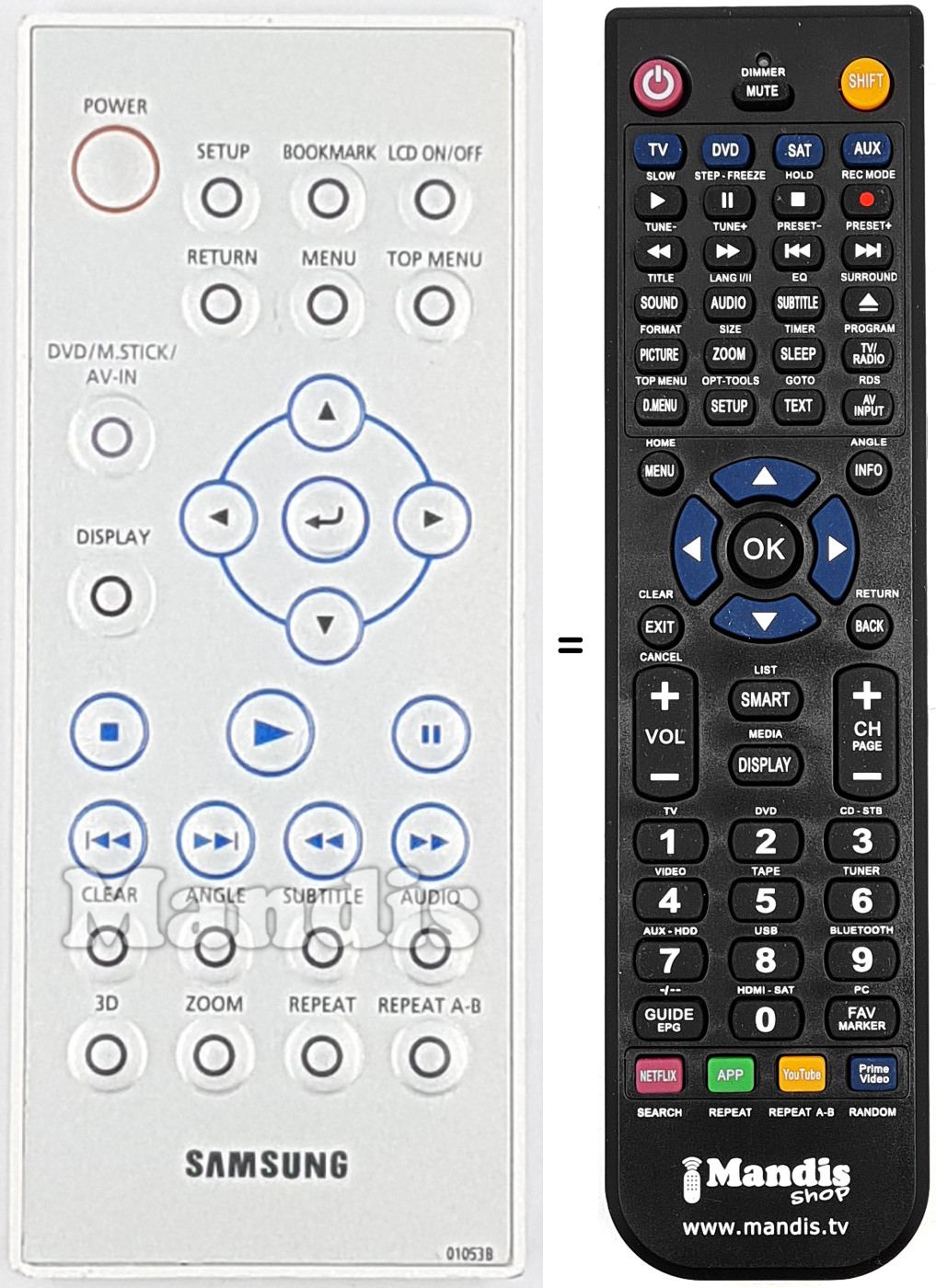 Replacement remote control Samsung AH5901053B