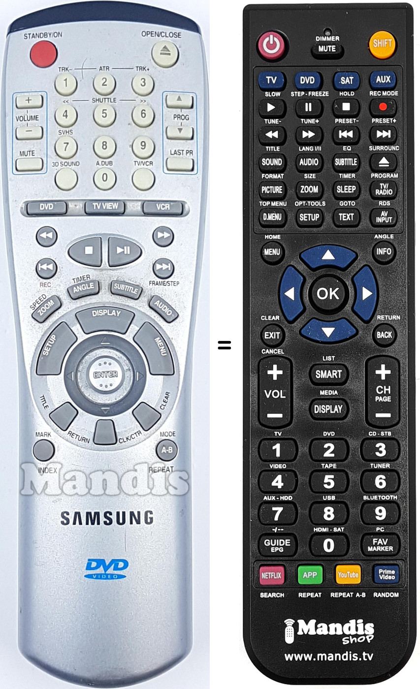 Replacement remote control AH64-50361A DVD909