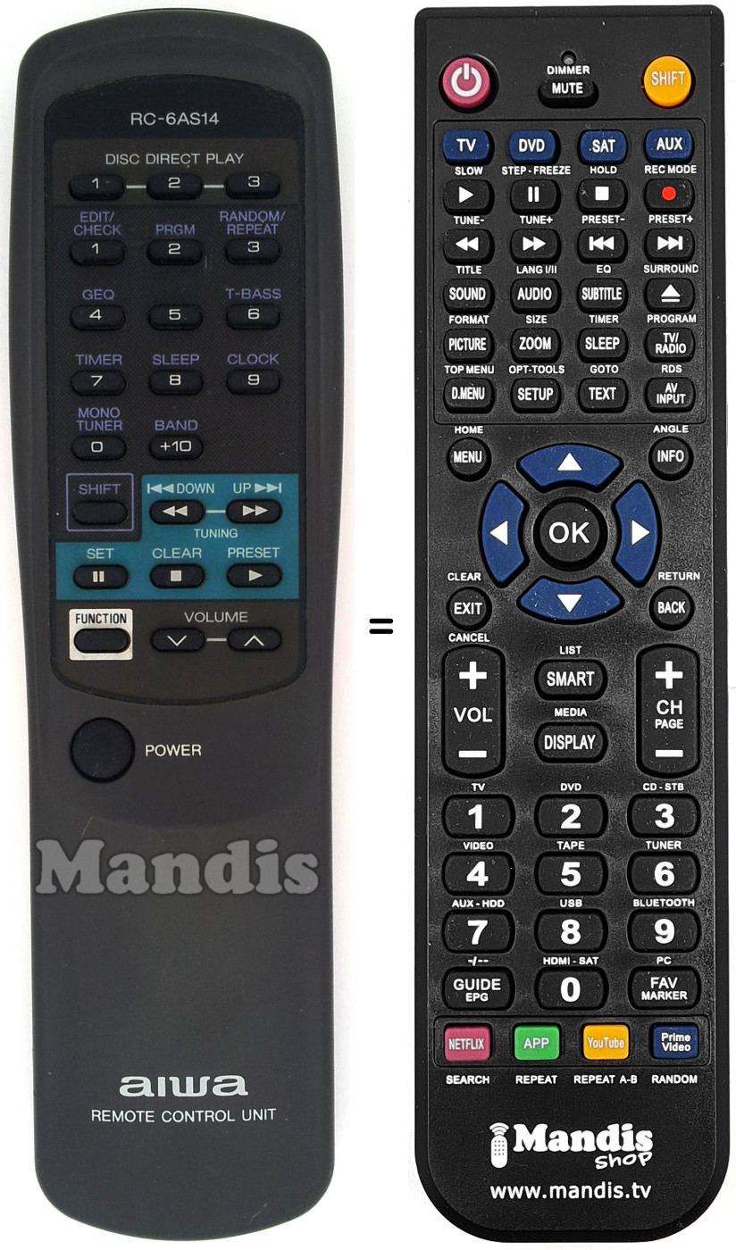 Replacement remote control Philips RC-6AS14