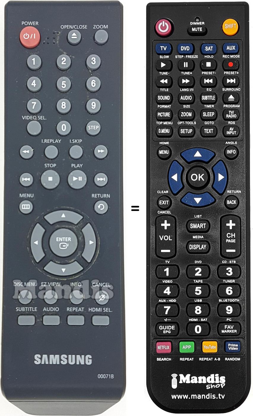 Replacement remote control Samsung AK5900071B