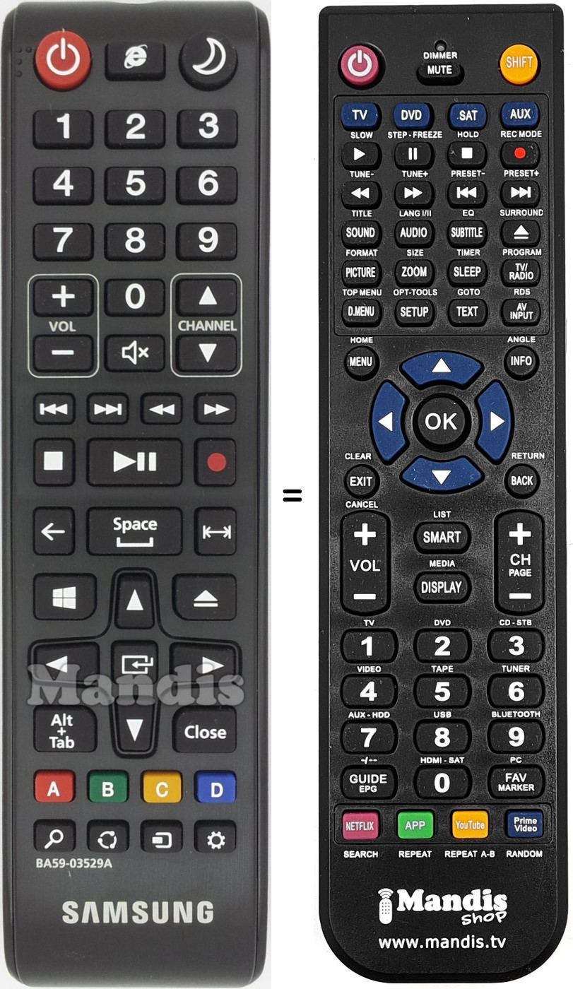Replacement remote control BA59-03529A