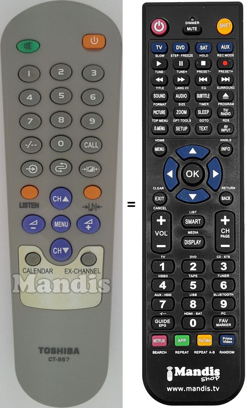Replacement remote control CT-867
