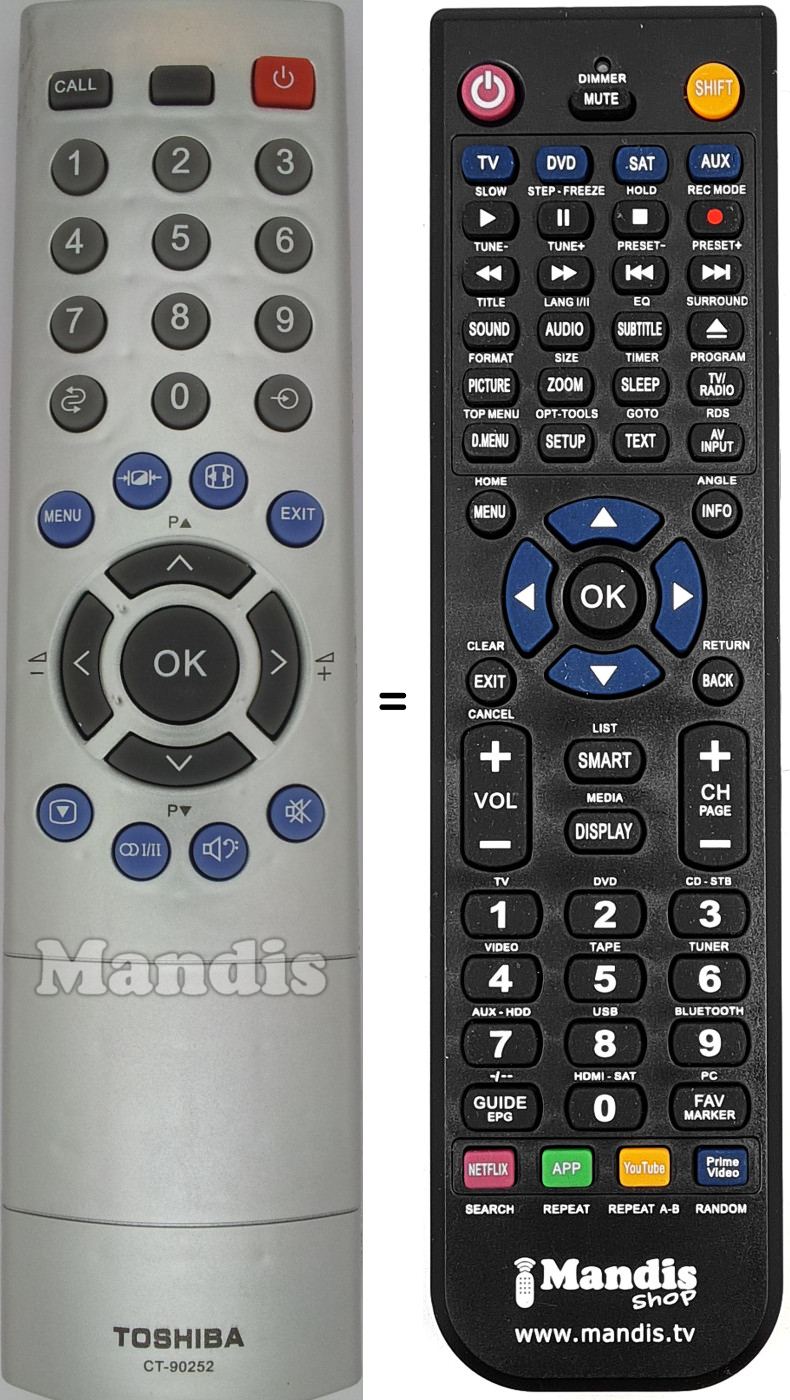 Replacement remote control CT-90252