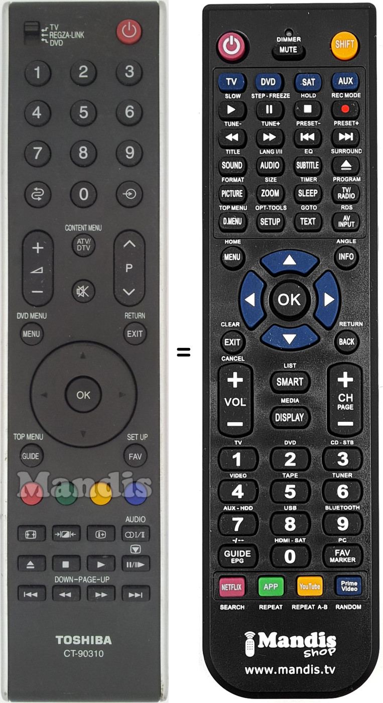 Replacement remote control CT-90310