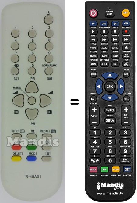Replacement remote control Daewoo R-48 A 01