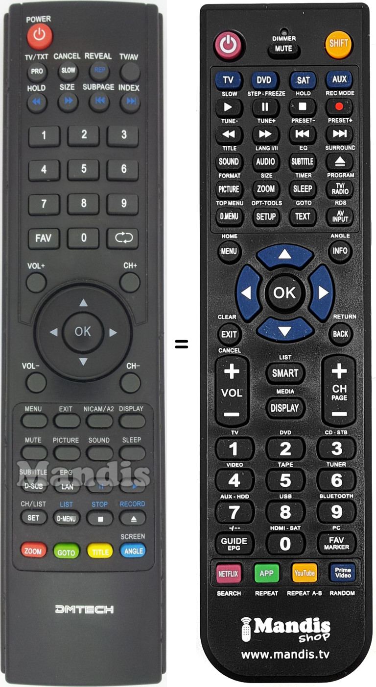 Replacement remote control DM19XTB-H3