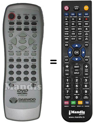 Replacement remote control Daewoo REMCON799