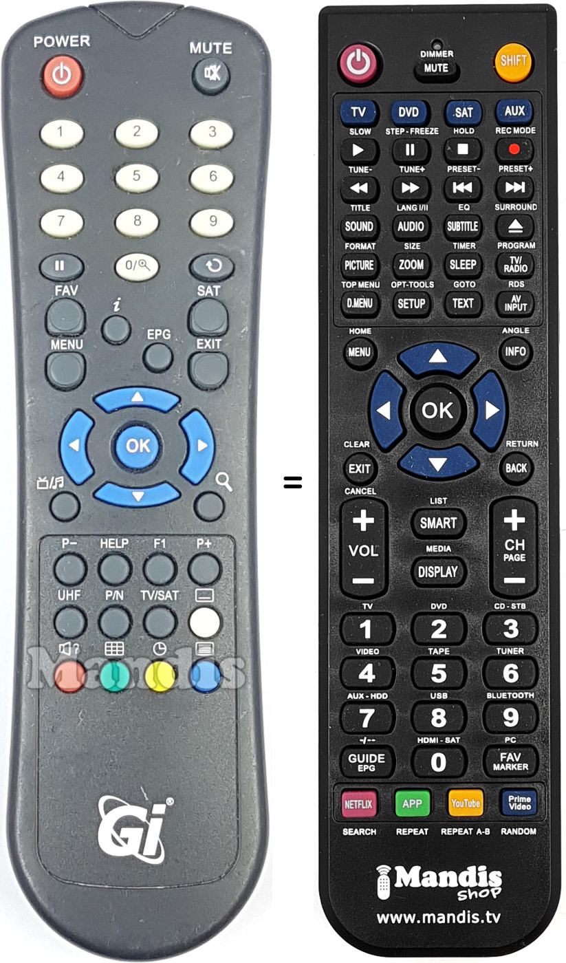 Replacement remote control HOF13C425GPD9