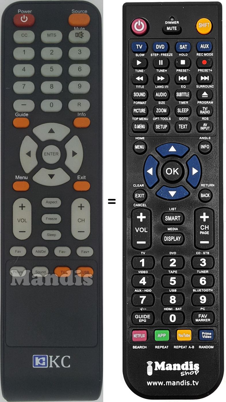 Replacement remote control KC-3913