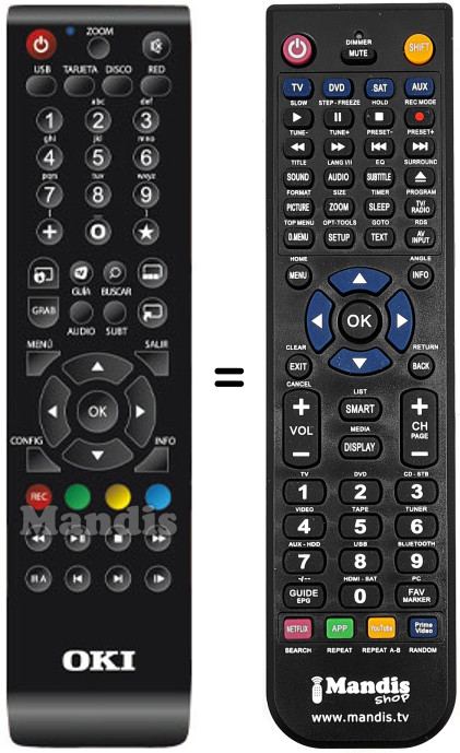Replacement remote control Oki Media Tank 1G