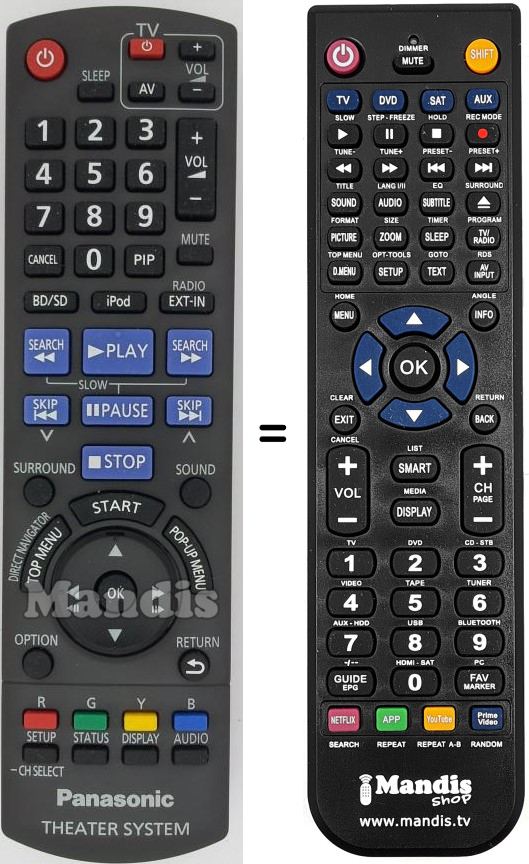 Replacement remote control N2QAKB000075