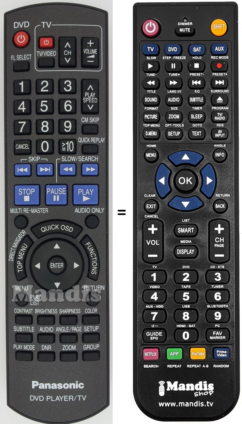 Replacement remote control N2QAYB000198
