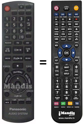 Replacement remote control Panasonic N2QAYB000388