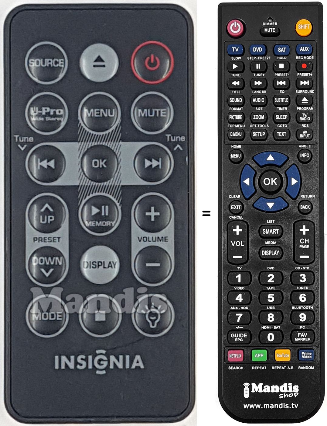 Replacement remote control R-ES6113