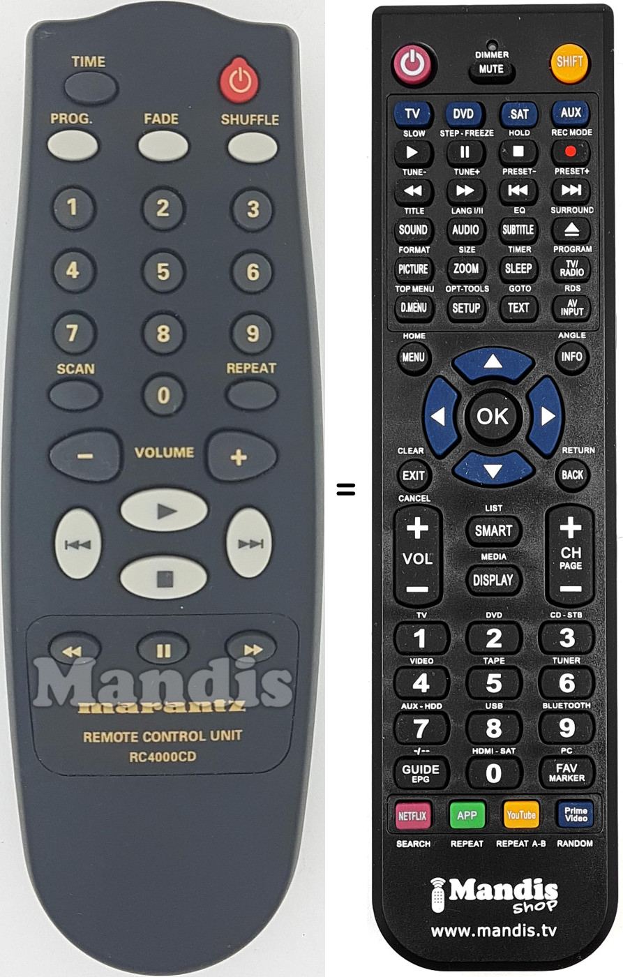 Replacement remote control RC-4000CD