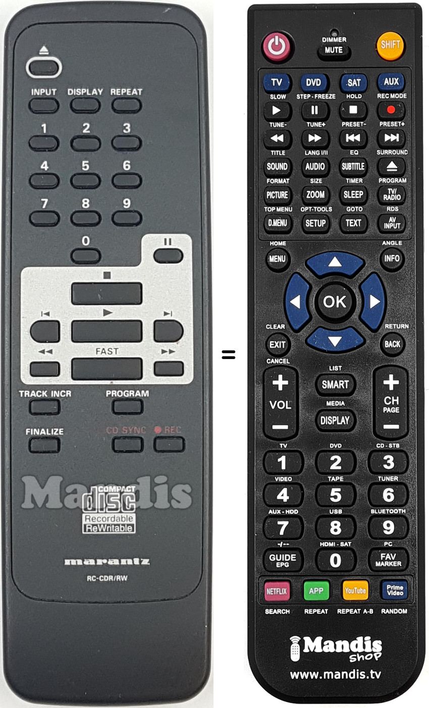 Replacement remote control RC792502