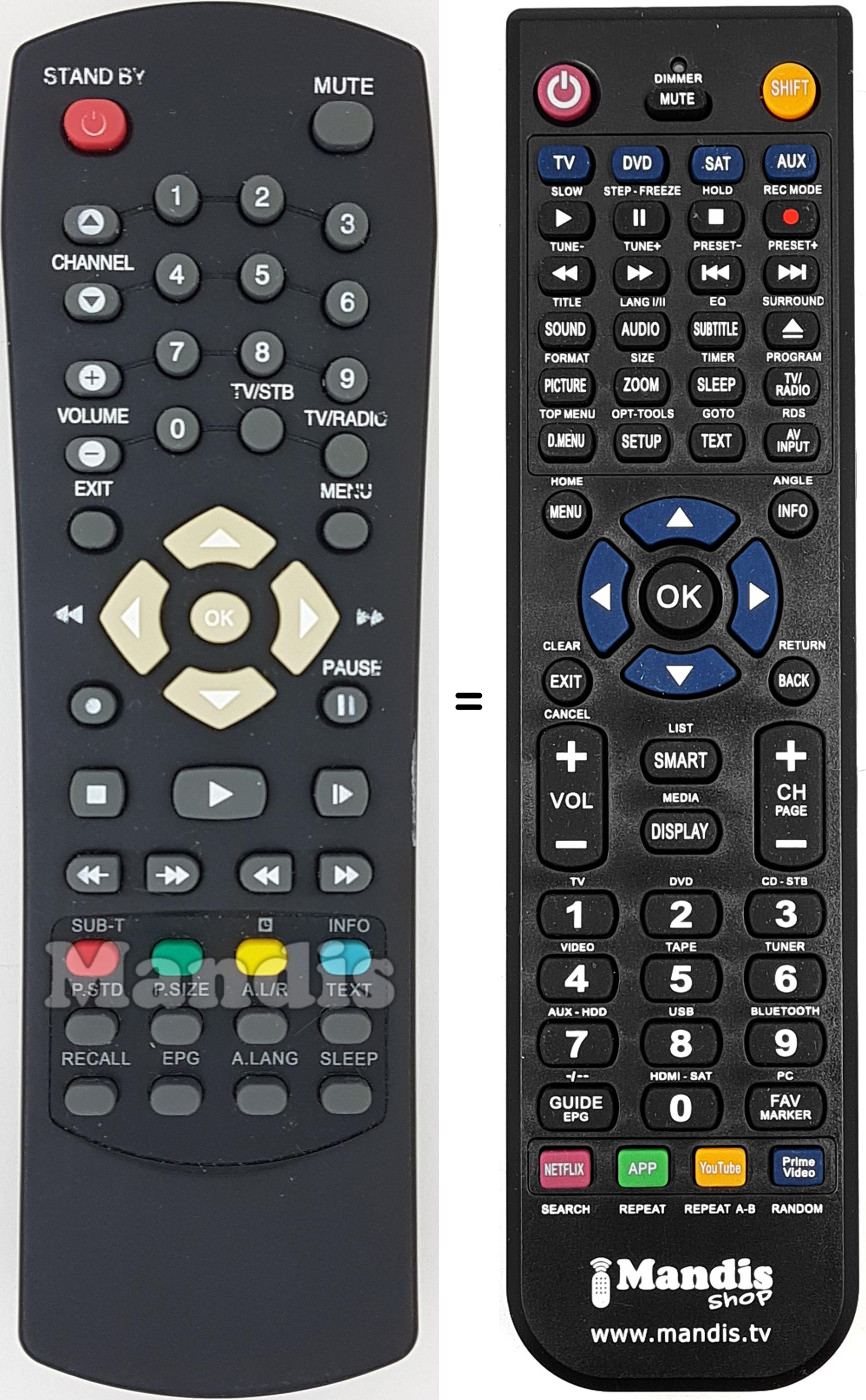 Replacement remote control REMCON1627