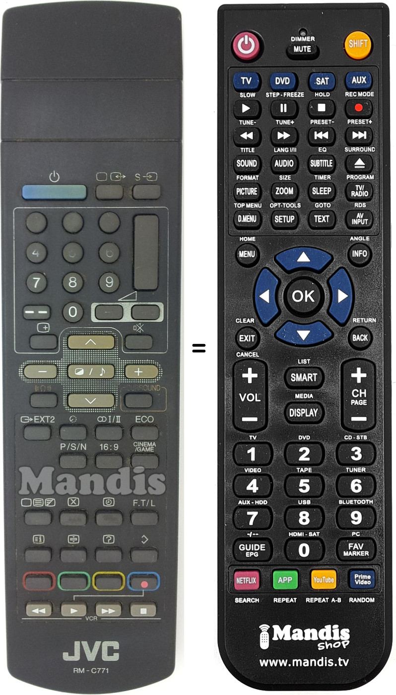 Replacement remote control RM-C 771