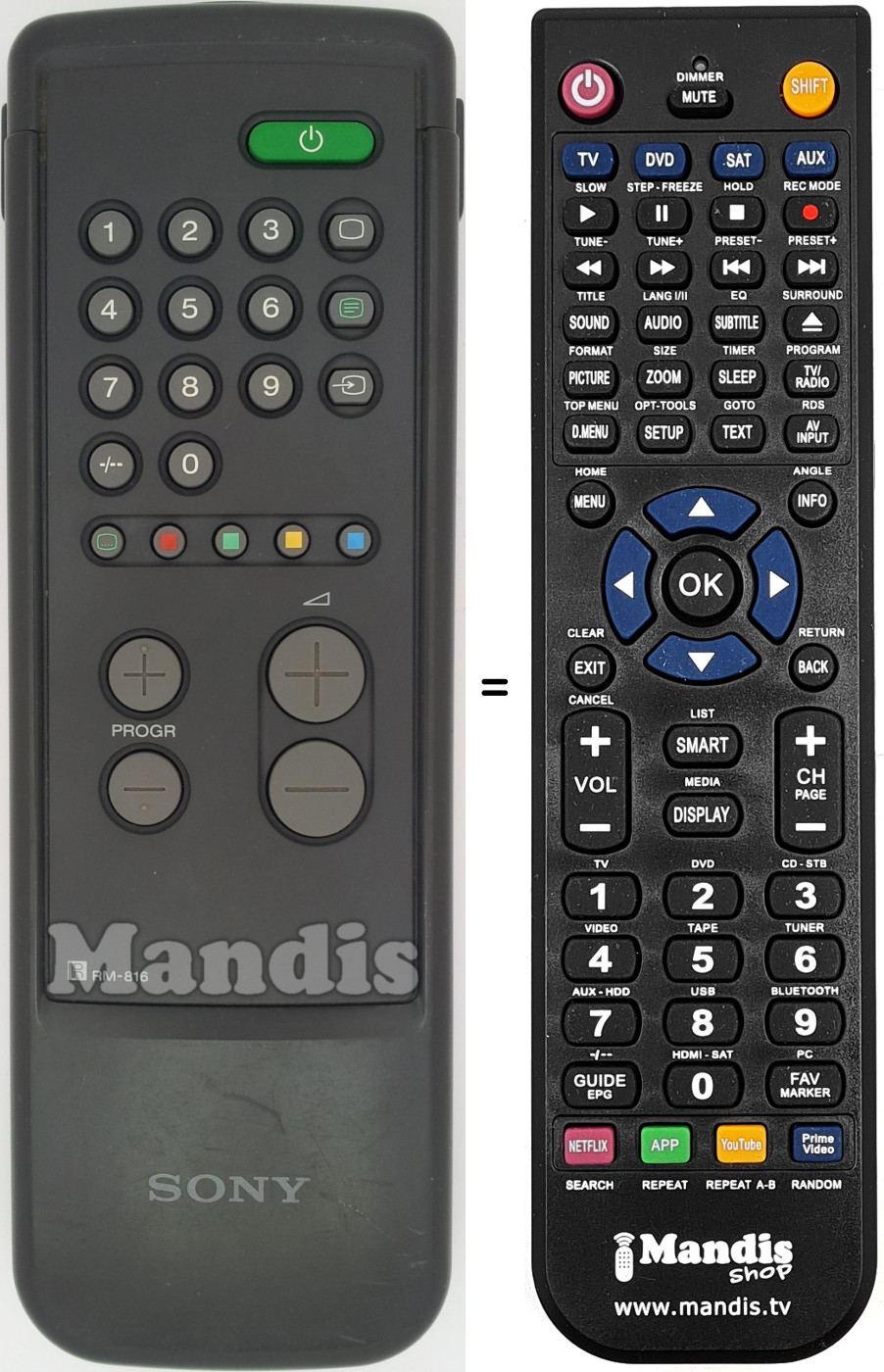 Replacement remote control RM816