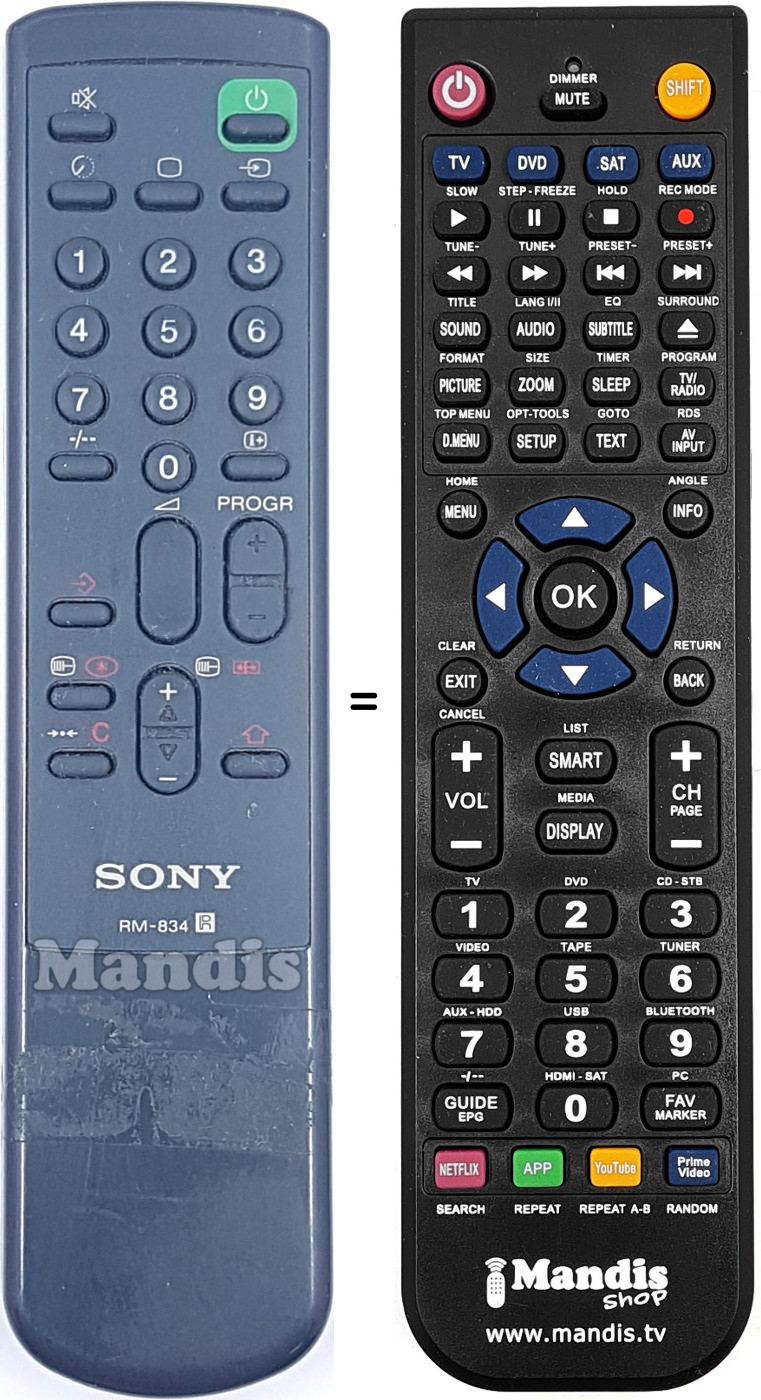 Replacement remote control RM 834