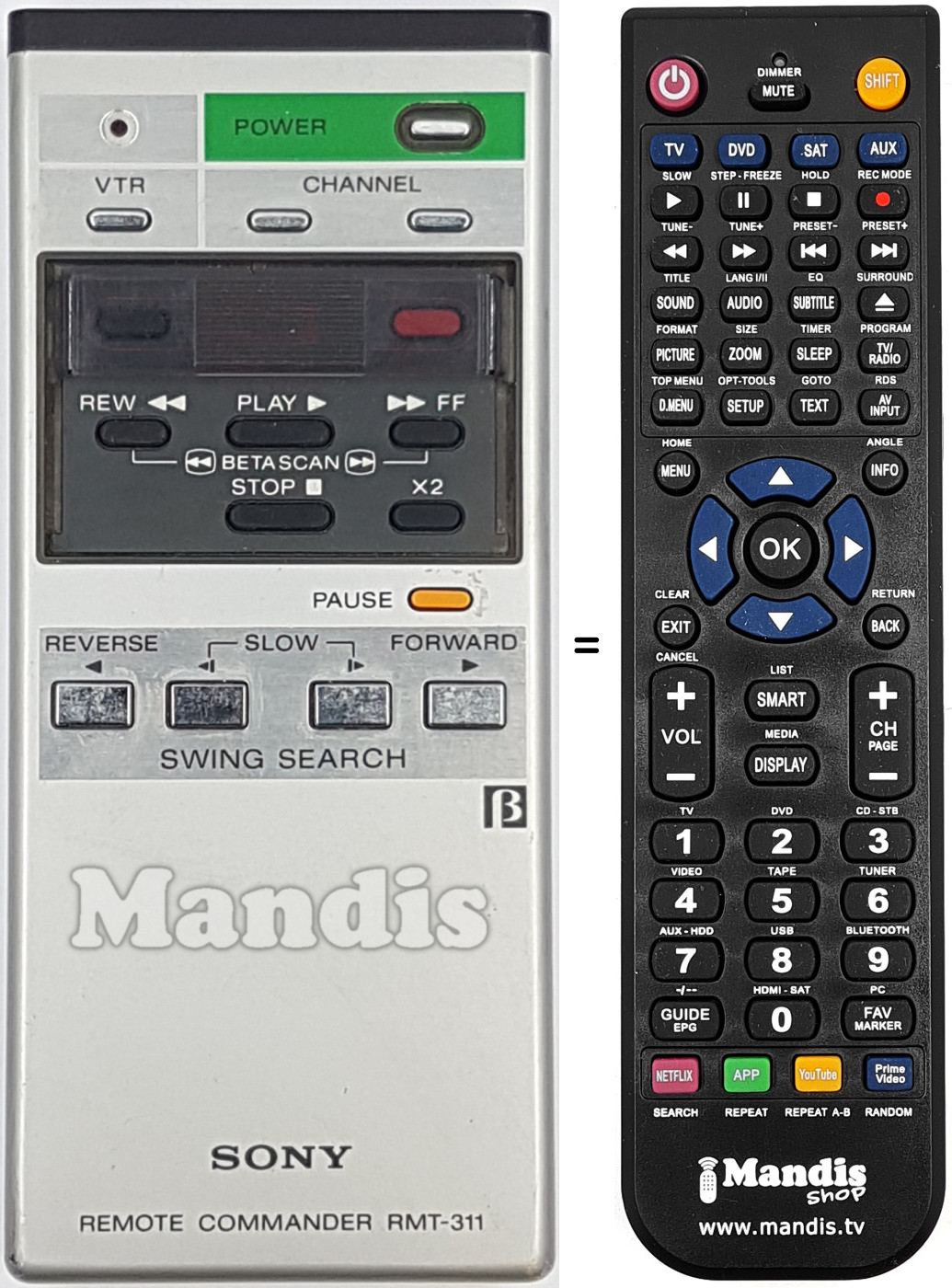 Replacement remote control RMT-311