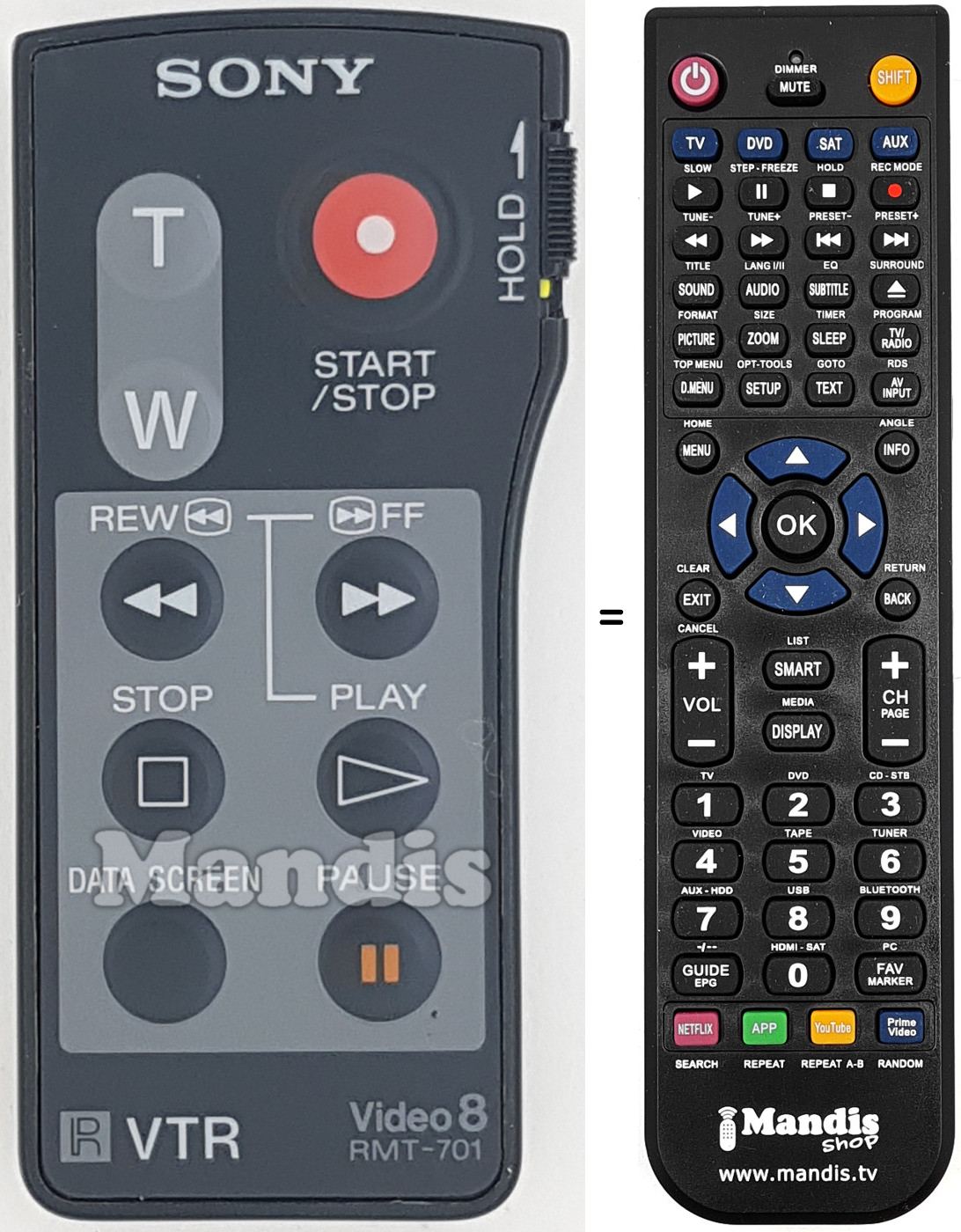 Replacement remote control RMT-701