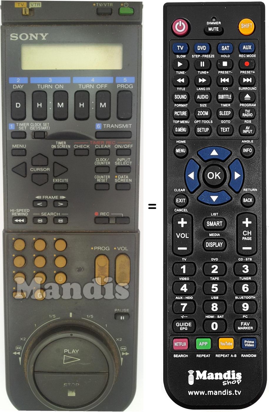 Replacement remote control RMT-V104A