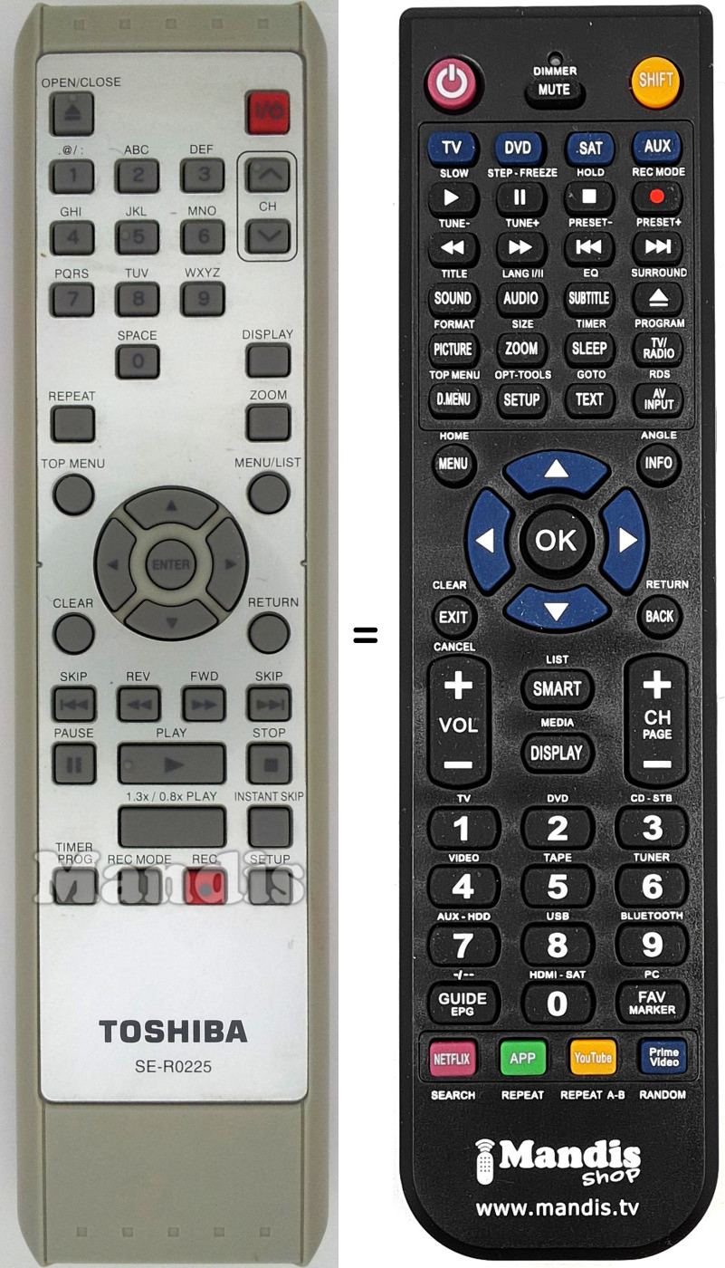 Replacement remote control SE-R0225