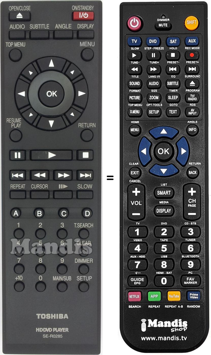 Replacement remote control SE-R0285