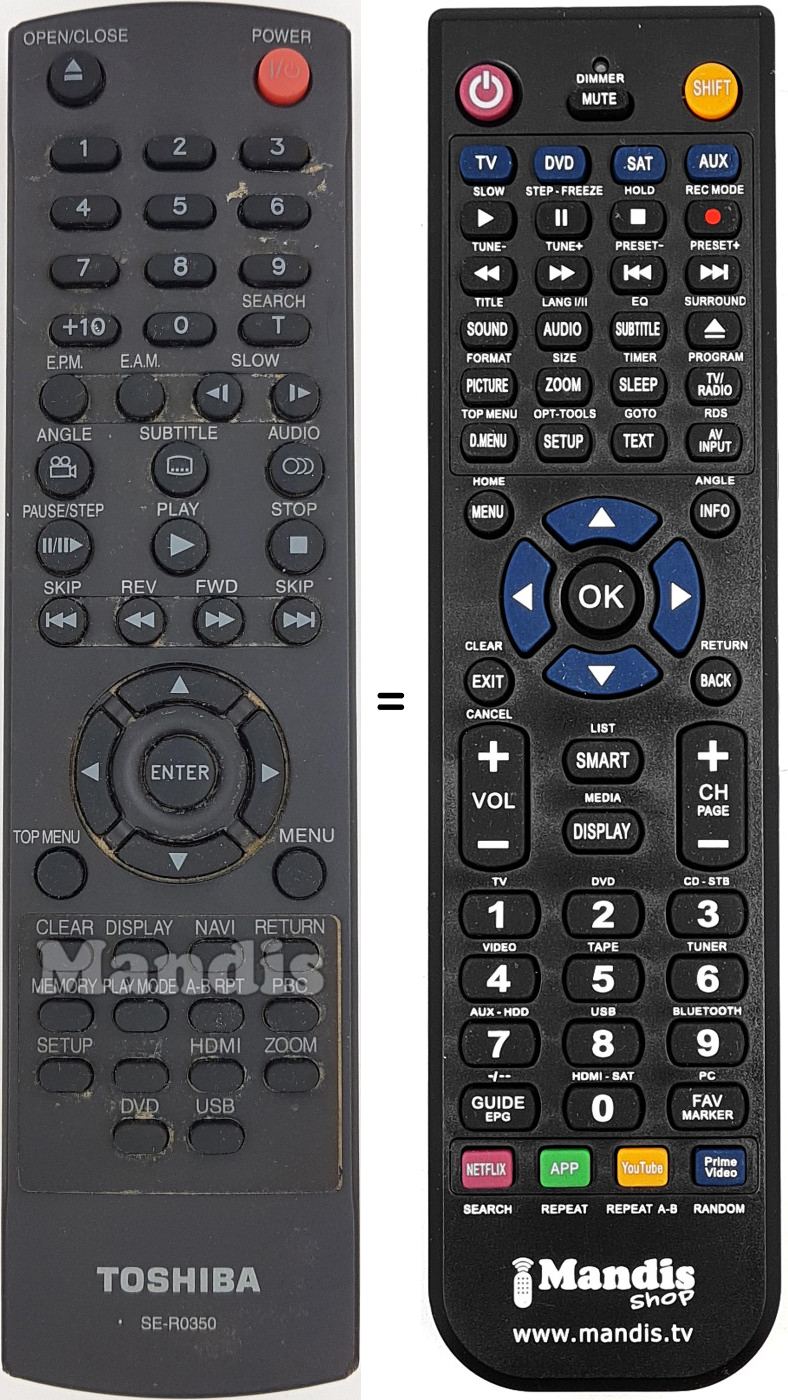 Replacement remote control SE-R0350