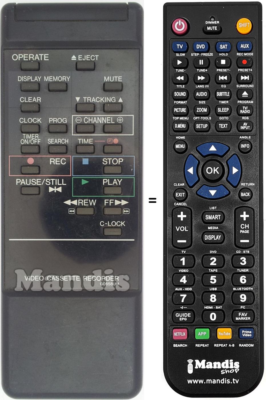 Replacement remote control G0658UM
