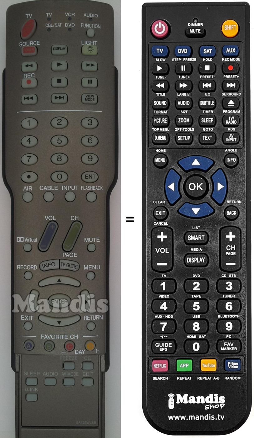 Replacement remote control Sharp GA425WJSB